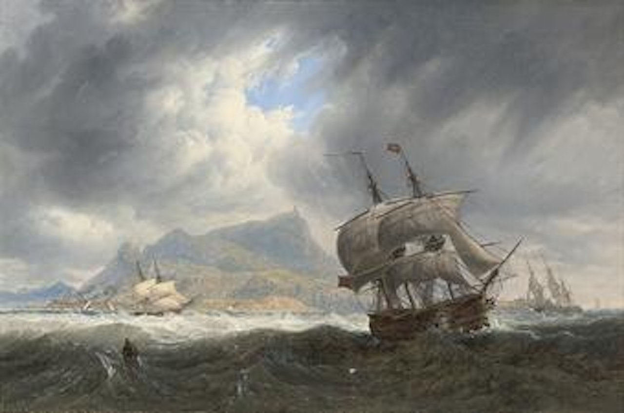 Shipping in a heavy swell off Palermo by John Wilson Carmichael
