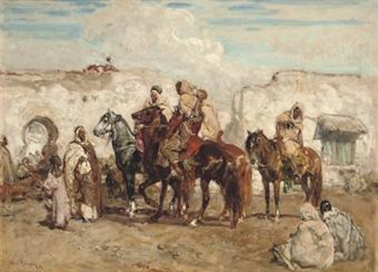 Le renseignement: rue du village Arabe by Henri Émilien Rousseau