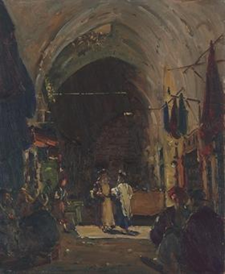 A Market Scene in the Jewish Quarter, Jerusalem by Ludwig Blum