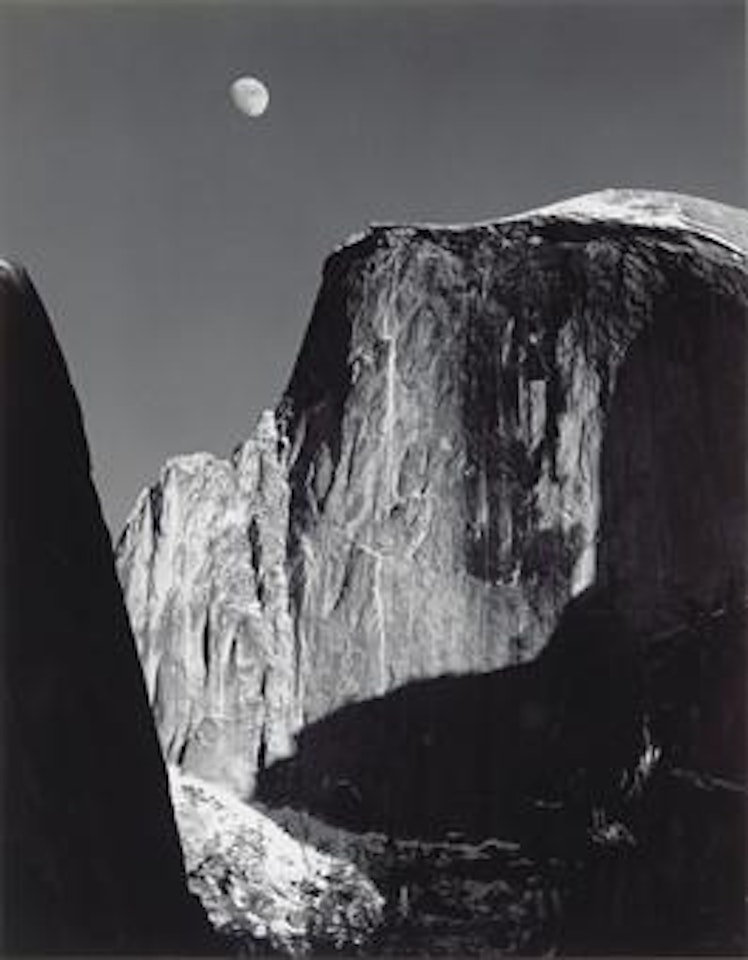 Moon and Half Dome, Yosemite National Park by Ansel Adams