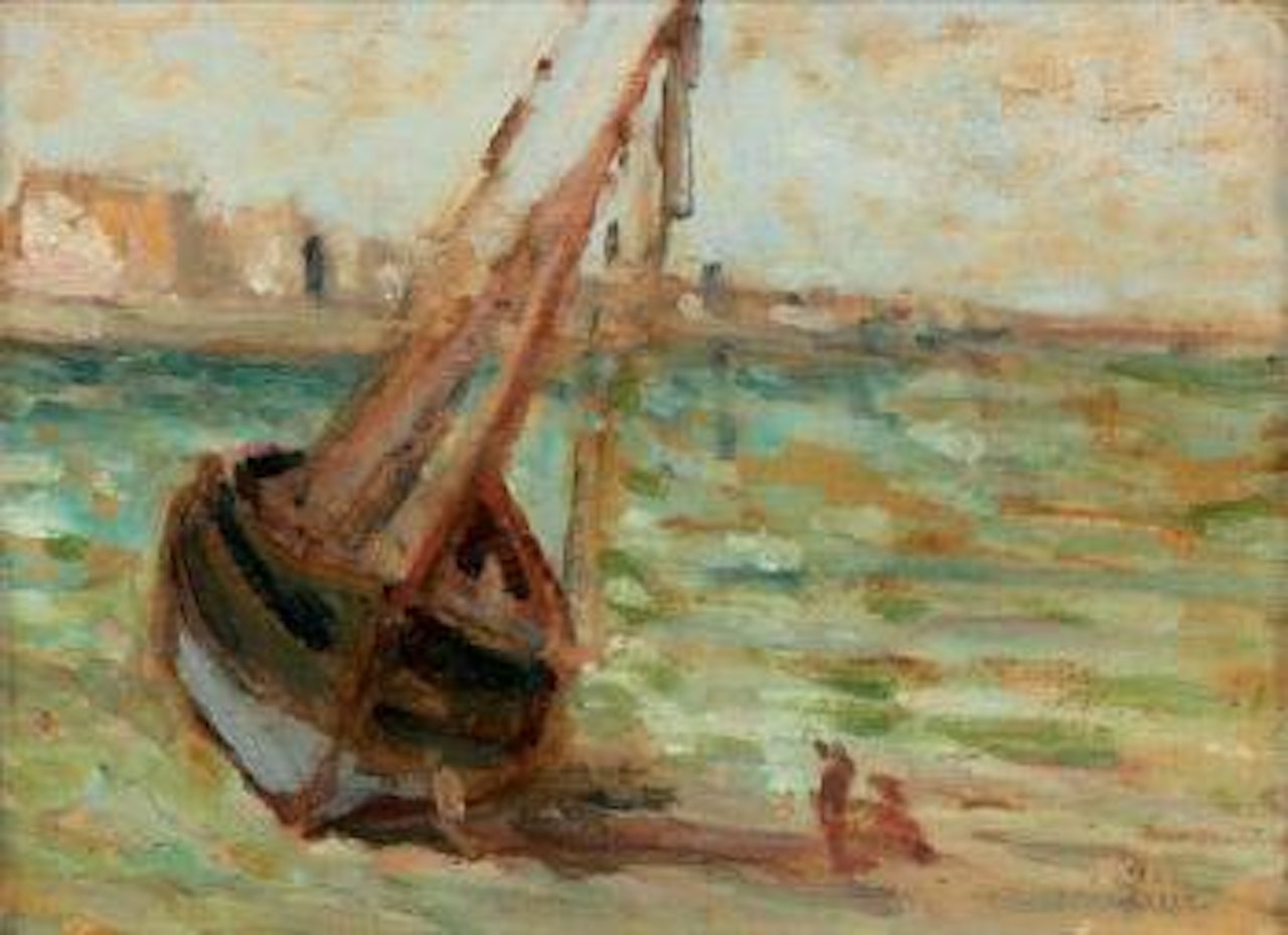 Barque echouee, le treport by Maximilien Luce