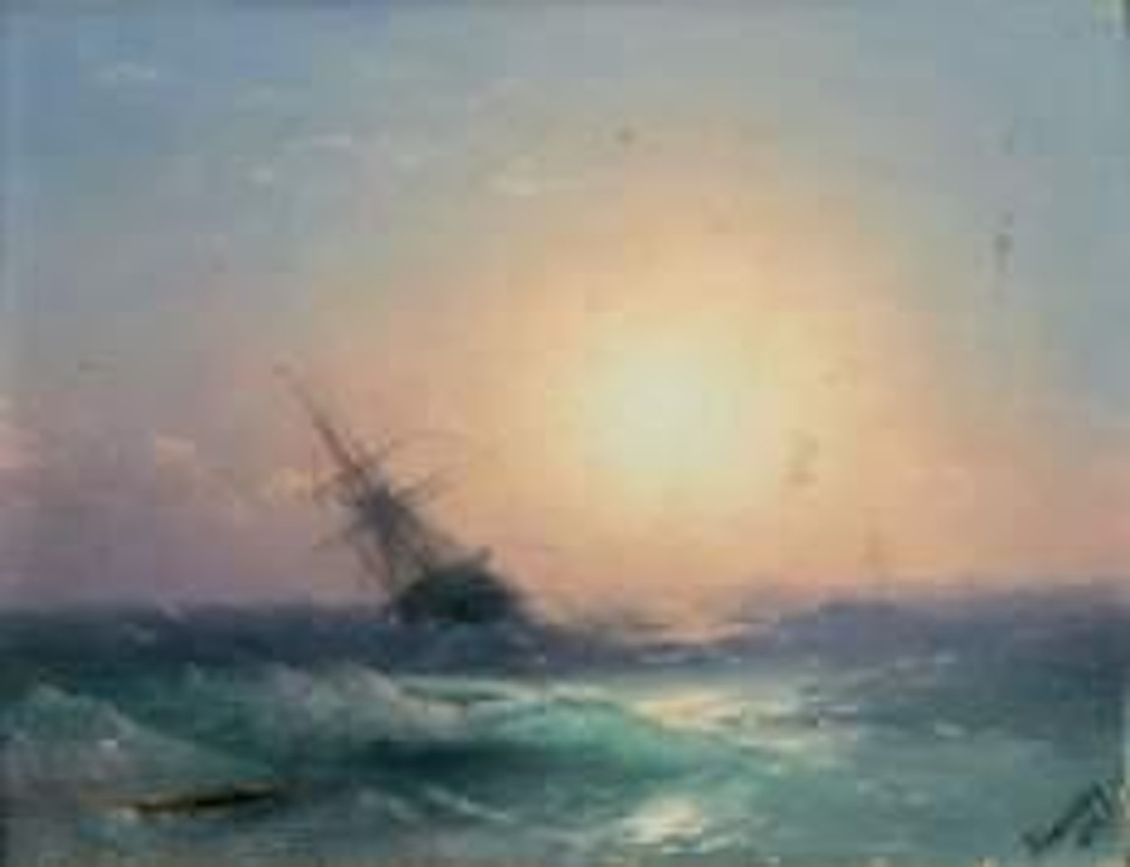 Bateau dans la tempete by Ivan Konstantinovich Aivazovsky