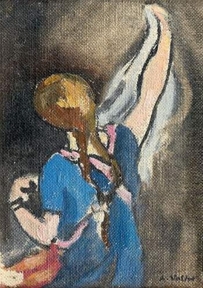 La jeune couturiere aux longues tresses by Louis Valtat