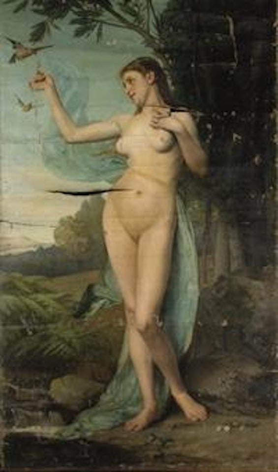 Femme nue dans un paysage by Remy Cogghe