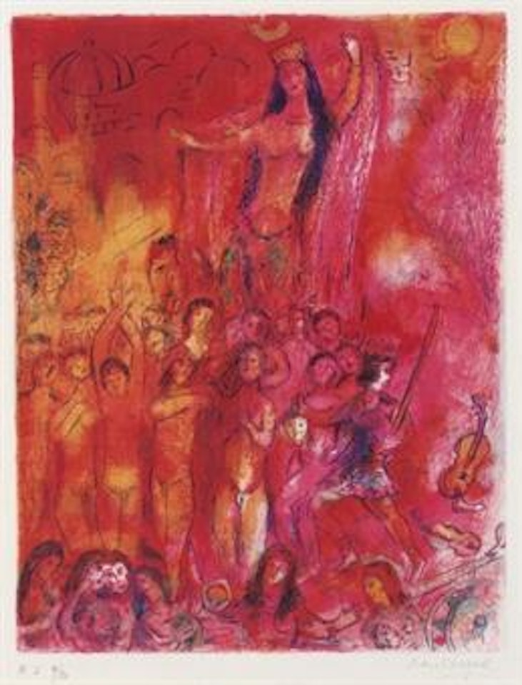 Plate 2, from Four Tales from the Arabian Nights (Mourlot 37; see C. books 18) by Marc Chagall