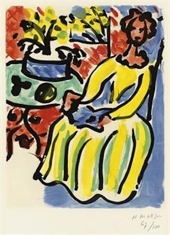 Marie-José en robe jaune (D. 817) by Henri Matisse