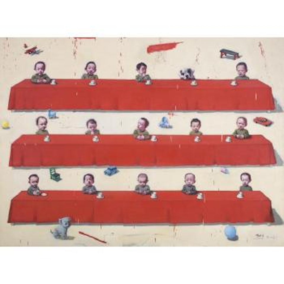 Children In Meeting (3 Long Tables) by Tang Zhigang