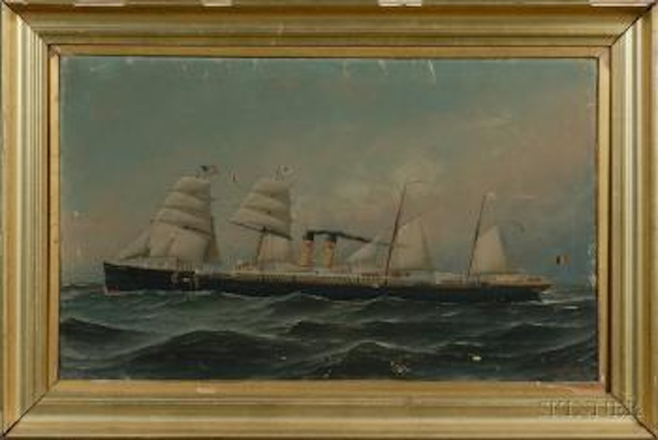 Portrait of the American screw steamer Westerland by Antonio Jacobsen