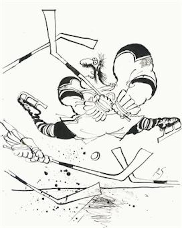 Battle for the puck by Ronald Searle