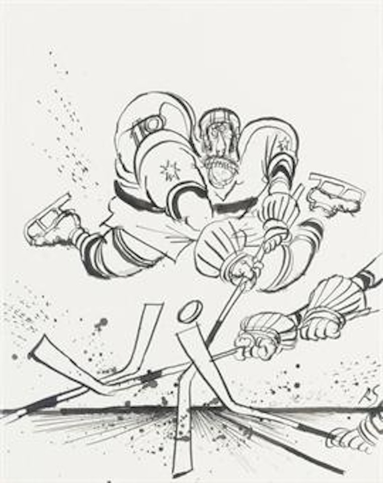 Ice hockey: The tackle by Ronald Searle