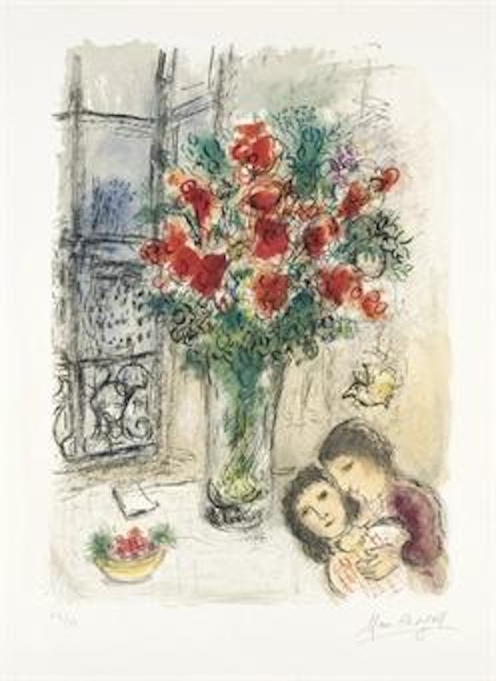 Les Fleurs rouges (M. 705) by Marc Chagall