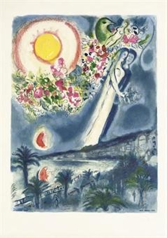 Fiancées dans le ciel de Nice, from Nice et la Côte d'Azur (C. S. 36) by Marc Chagall by Charles Sorlier