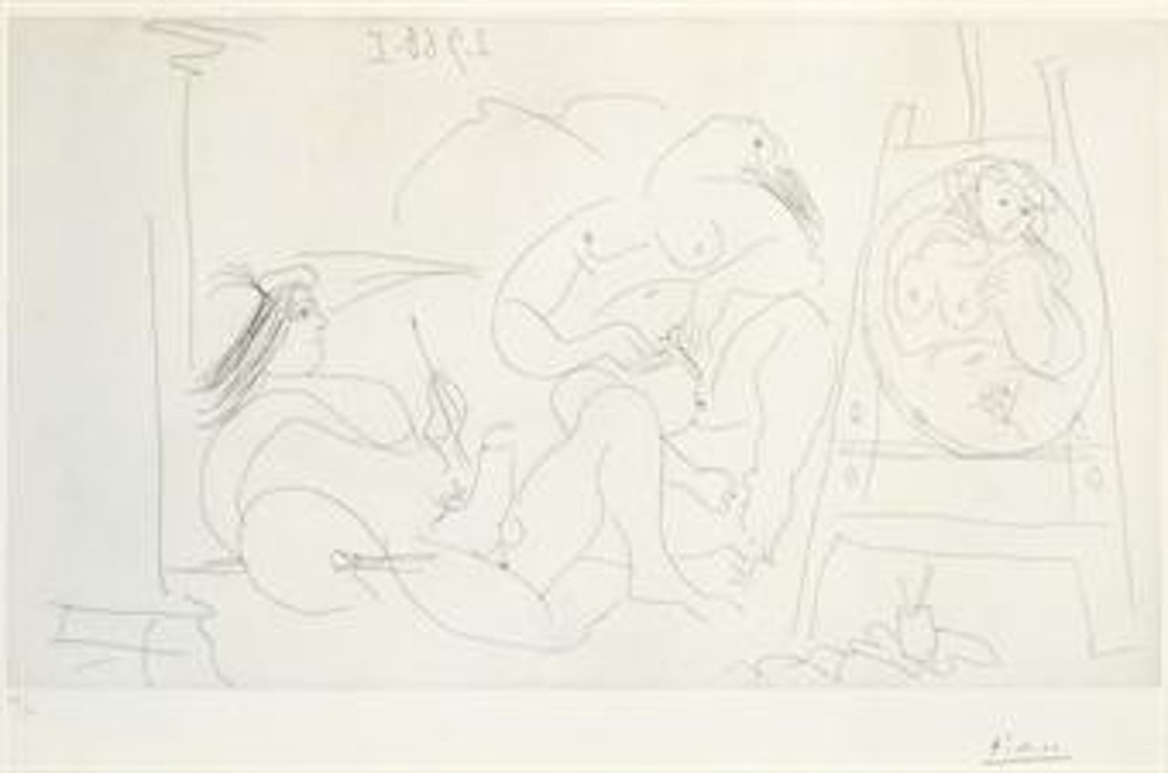 Raphaël et la Fornarina VI: Enfin seuls!, from Séries 347 (B. 1781; Ba. 1798 Bb1) by Pablo Picasso