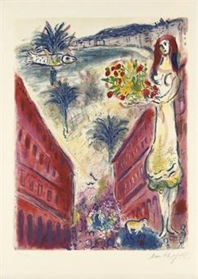 Avenue de la Victoire at Nice, from Nice et la Côte d'Azur (C. S. 31) by Marc Chagall by Charles Sorlier
