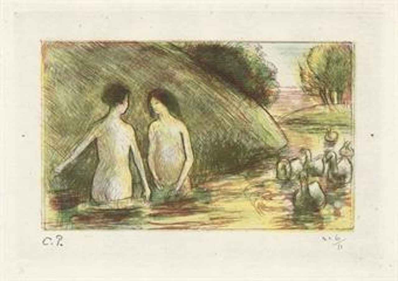 Baigneuses Gardeuses d'Oies (D. 119) by Camille Pissarro