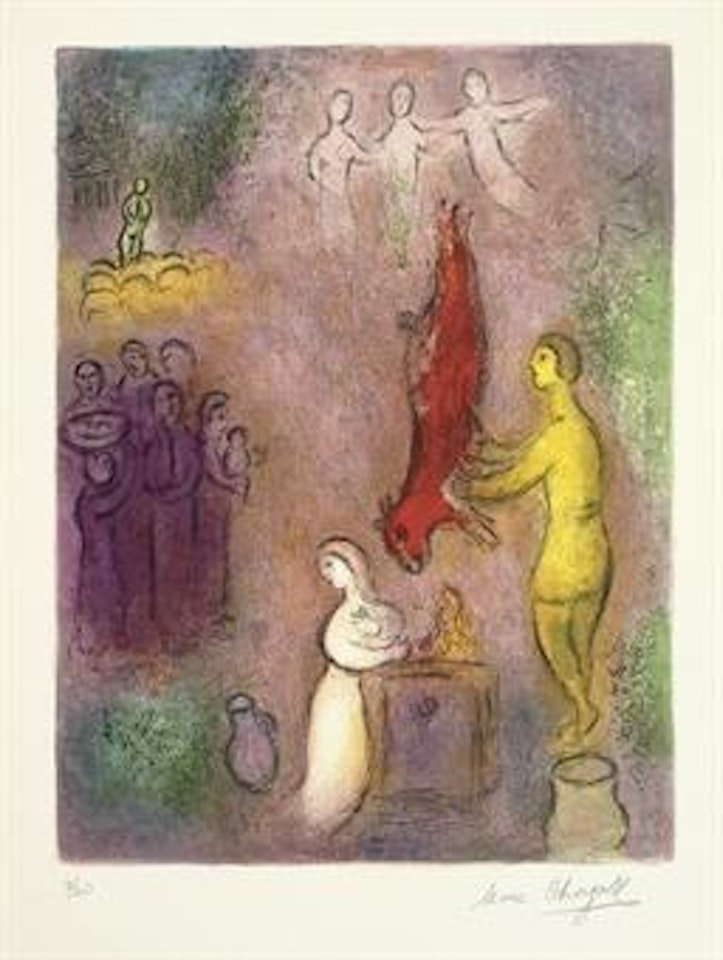 Sacrifice aux Nymphes, from Daphnis and Chloé (M. 330; cf. C. books 46) by Marc Chagall