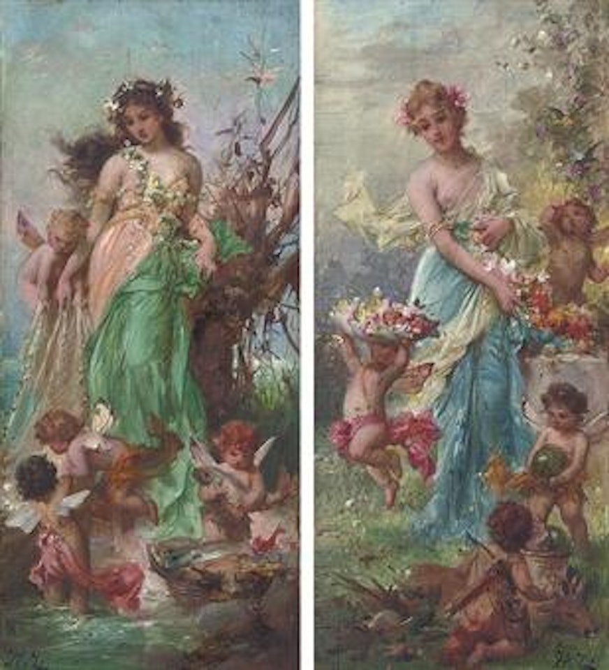 Fruits of the sea. An allegory of summer harvest by Hans Zatzka
