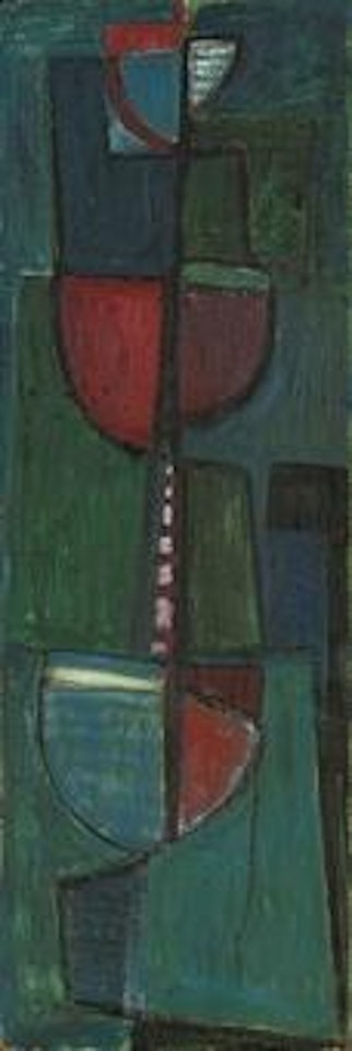 Blue and Red Quay (recto). Movement, yellow and green (verso) by Terry Frost