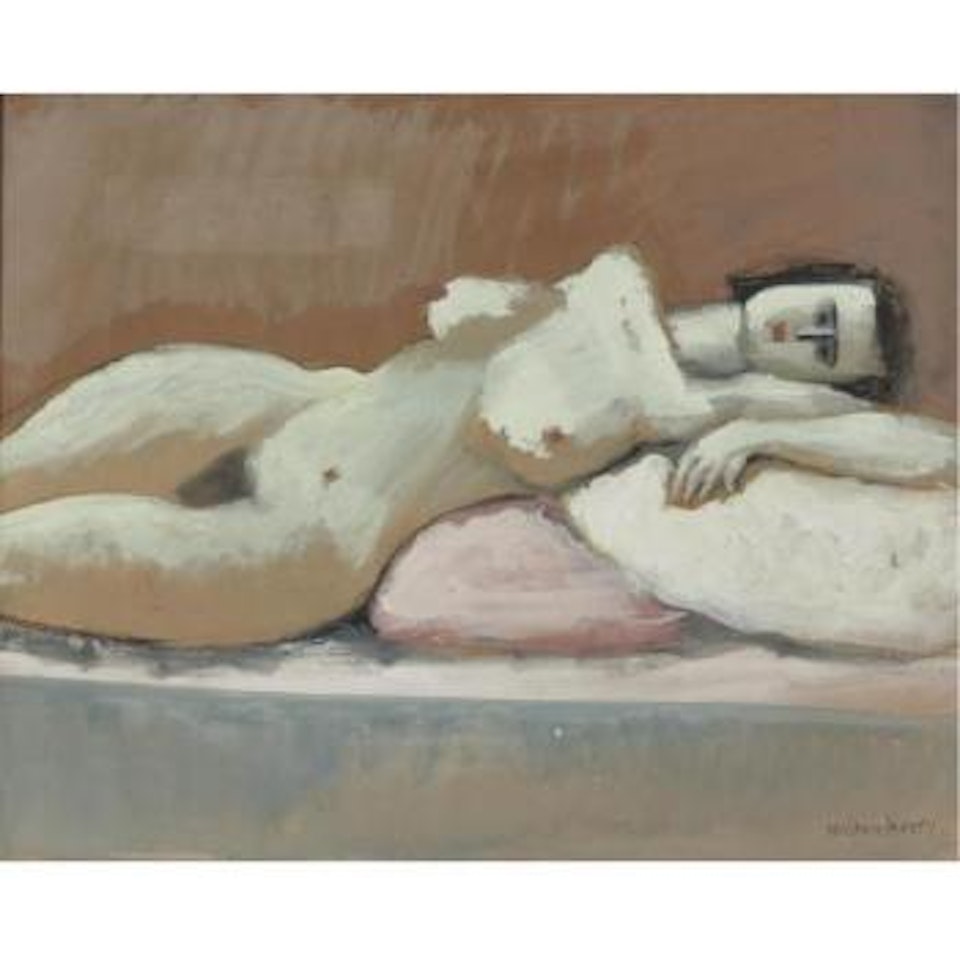 Nude Reclined On Cushions by Milton Avery
