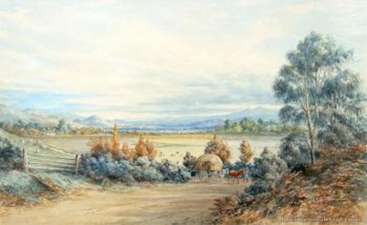 On the Waimea Road, Nelson with views of Richmond and Stoke by Charles Decimus Barraud