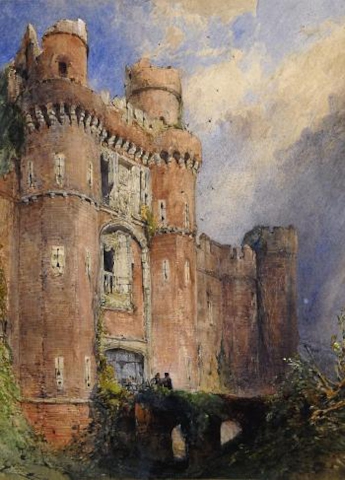 Grand entrance to Hurstmonceaux Castle, Sussex by William Callow