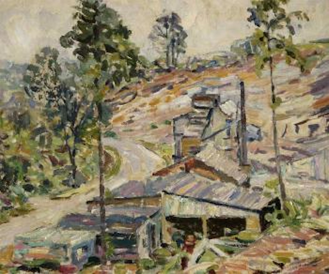 Landscape near the artist's home outside Uccle, Belgium by Joseph Raphael