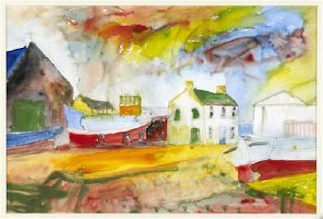 Harbour scene by John Bellany