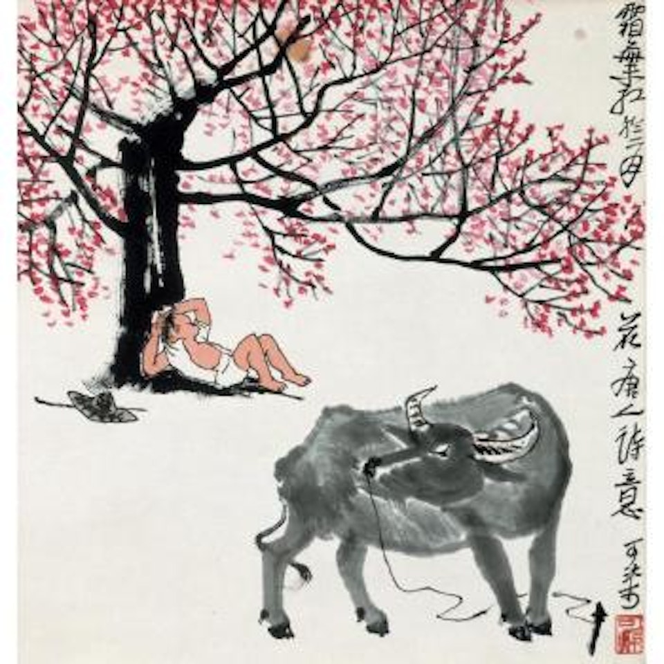 Under The Autumn Leaves by Li Keran