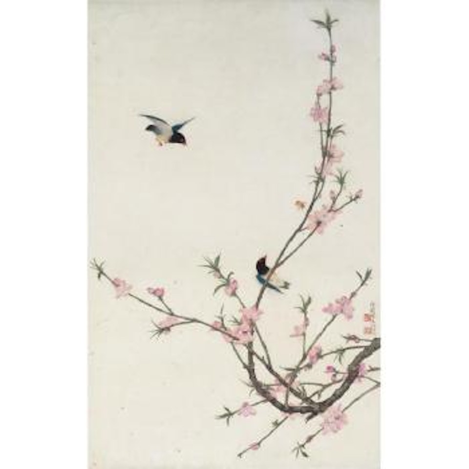 Birds And Peach Flowers by Yu Fei'an
