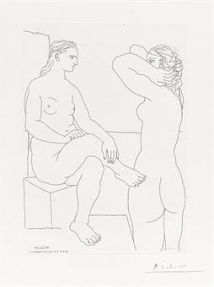 Deux modèles se regardant, from La Suite Vollard (B. 209; Ba. 407B) by Pablo Picasso