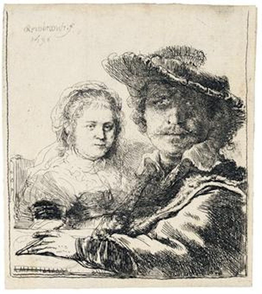 Self-Portrait with Saskia (B., Holl. 19; H. 144) by Attributed to Rembrandt Harmensz van Rijn