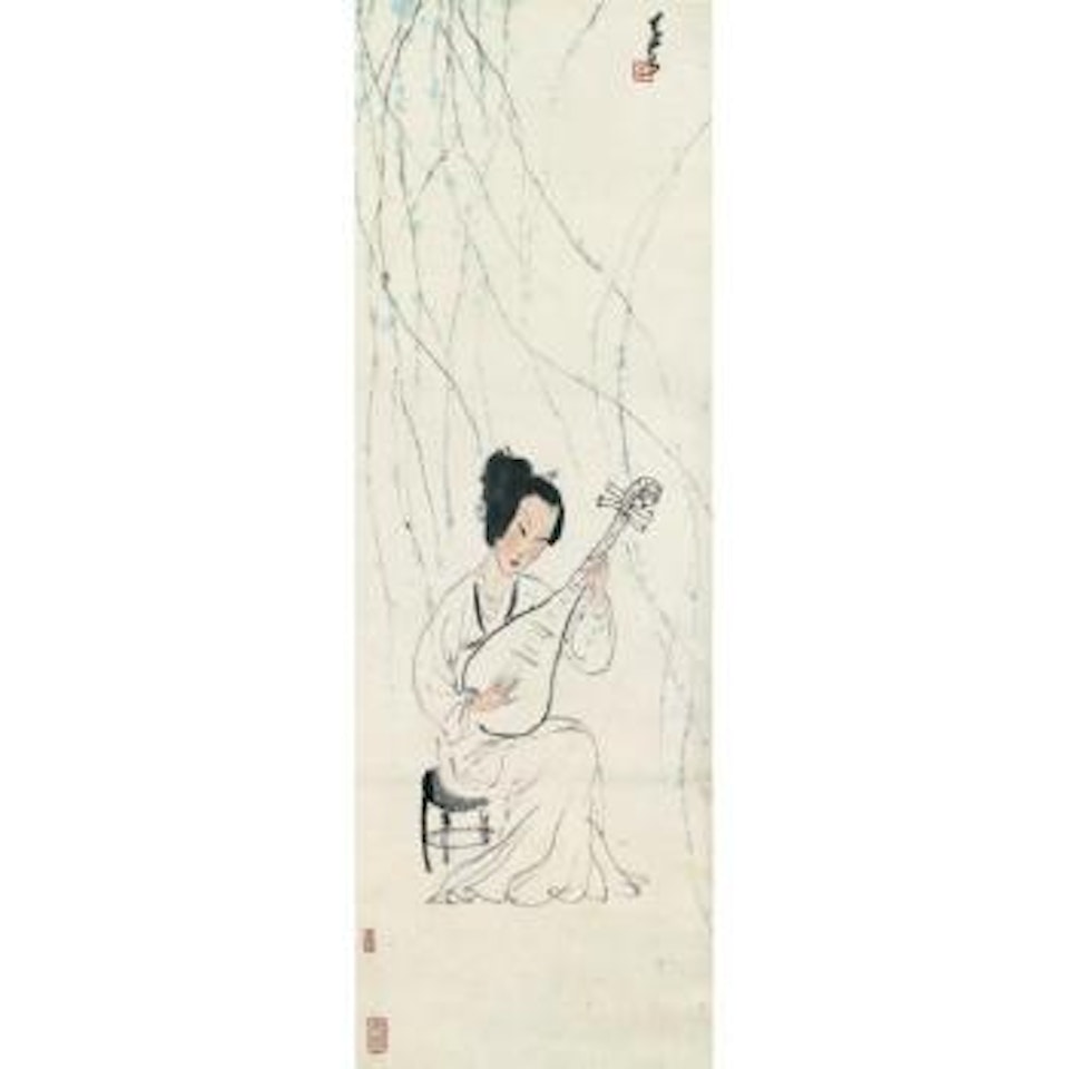 Lady Under The Willow Tree by Li Keran