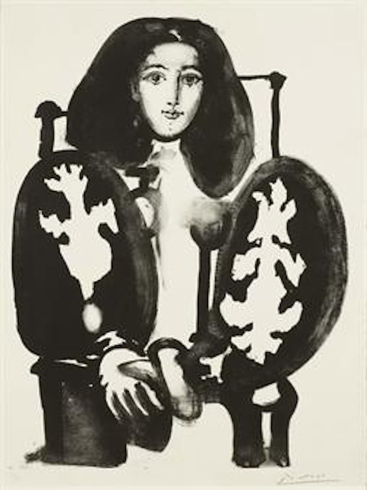 Femme au Fauteuil No. 1 ('Le Manteau Polonais') (B. 587; Mourlot 134) by Pablo Picasso