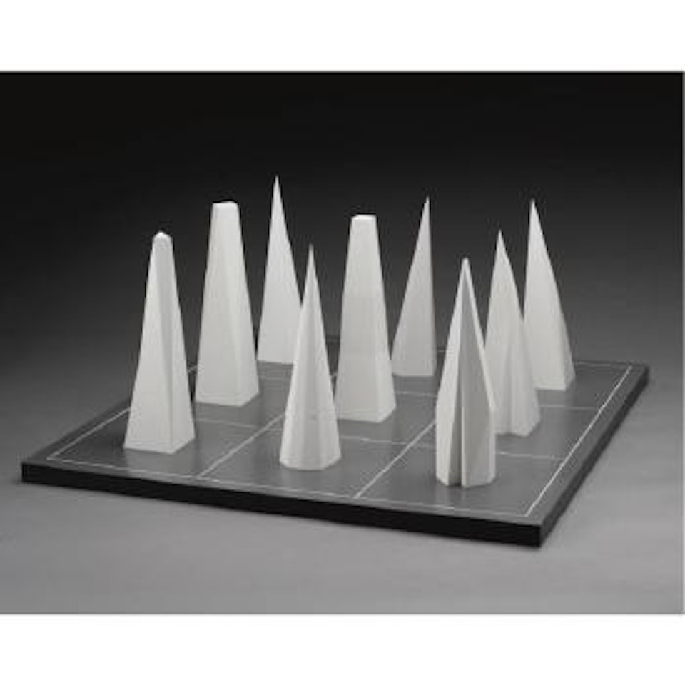 Untitled (9 Pyramids On A 9-Part Grid) by Sol LeWitt