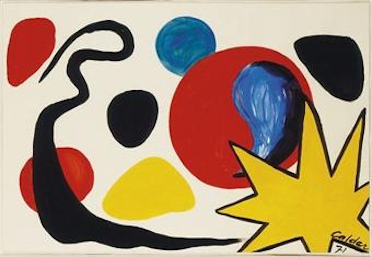 Red Bubble with Blue Drop by Alexander Calder