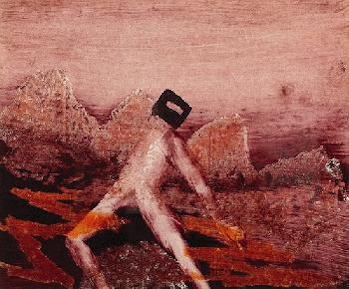 Kelly in landscape by Sidney Nolan