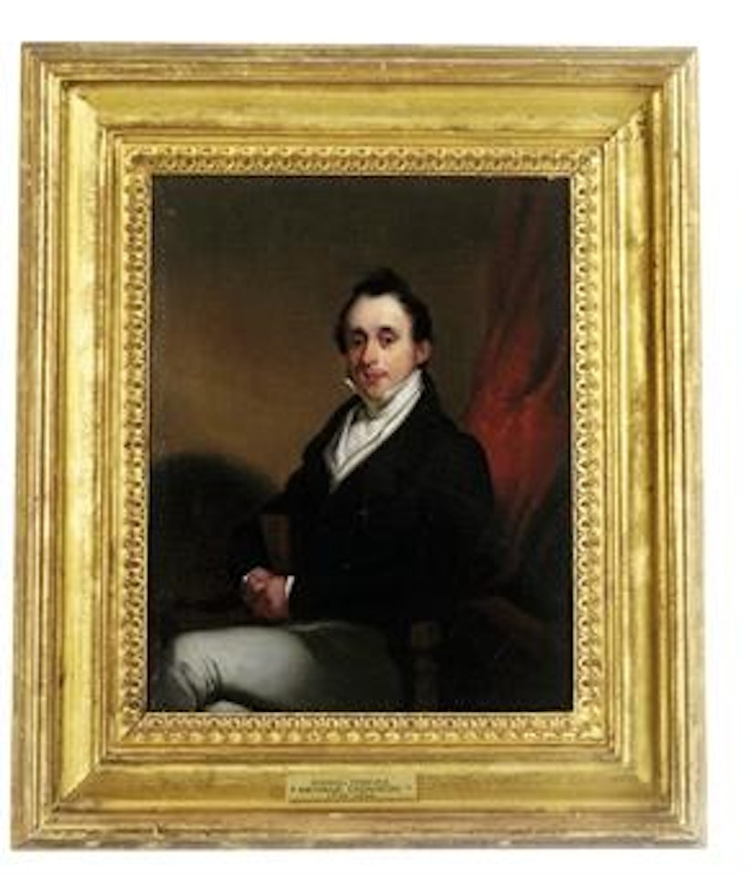 Portrait of Manuel Pareira, small-half-length, in an interior by George Chinnery