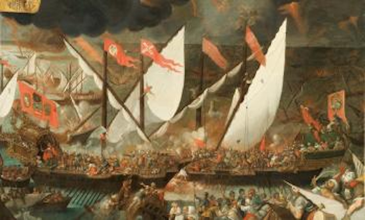La bataille de Lepante by Dutch School