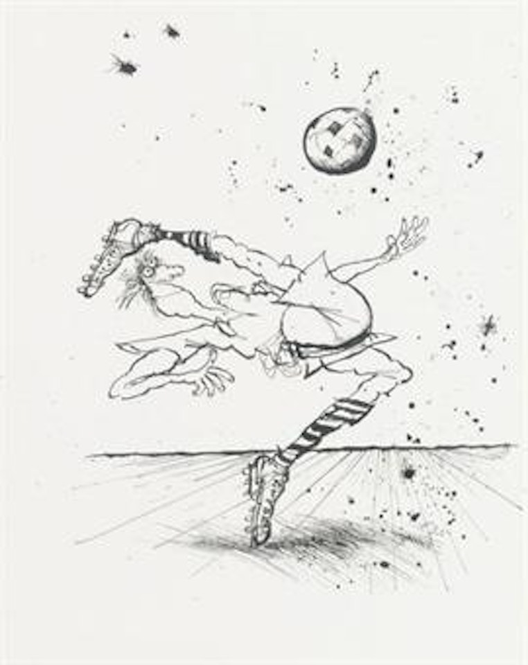 Bicycle kick by Ronald Searle