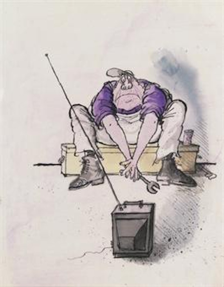 TV repair man by Ronald Searle