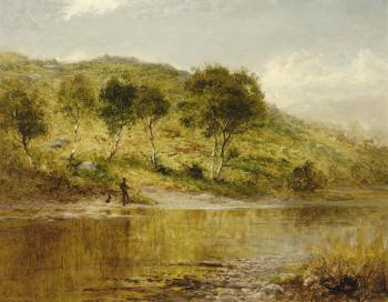 A Welsh river by Benjamin Williams Leader