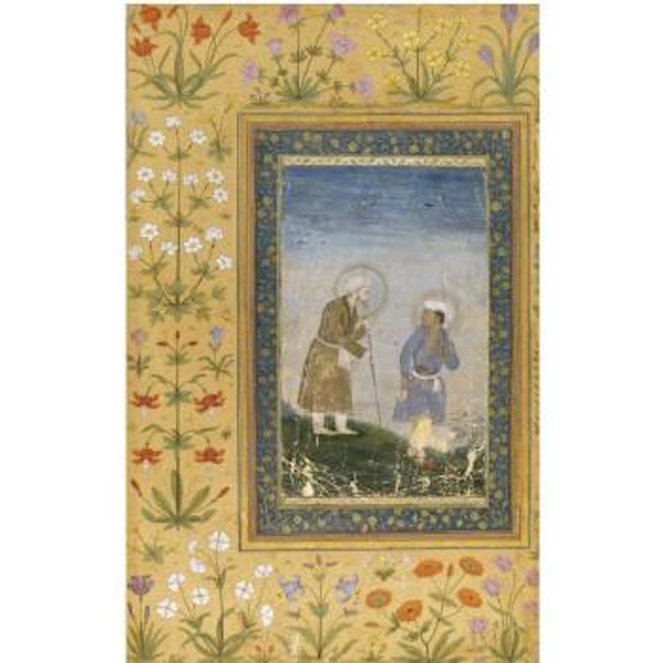 An Illustrated And Illuminated Album Leaf: A Pair Of Wandering Men by Mughal School