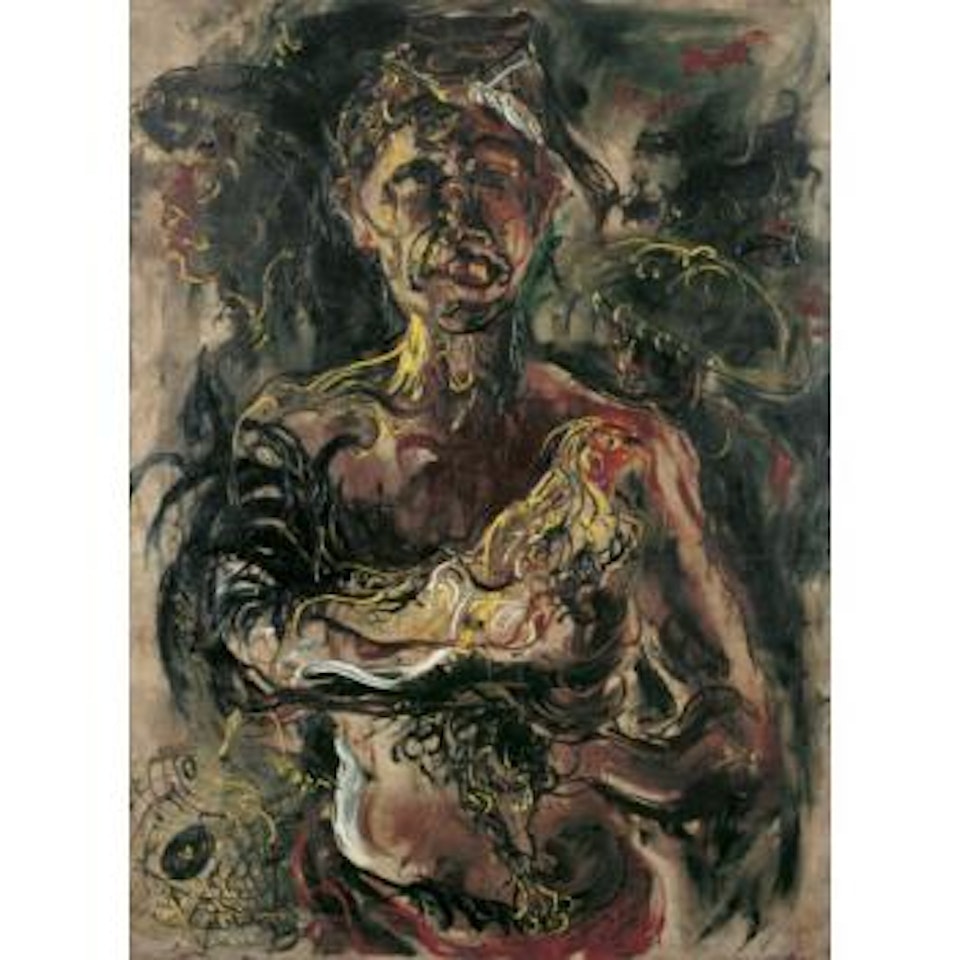 Man With Cockerel by Affandi