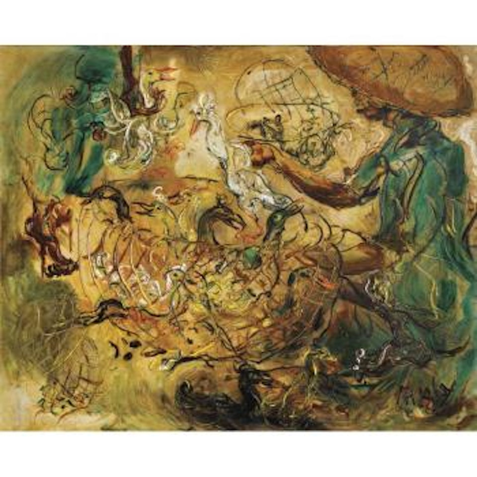 Man With Geese by Affandi