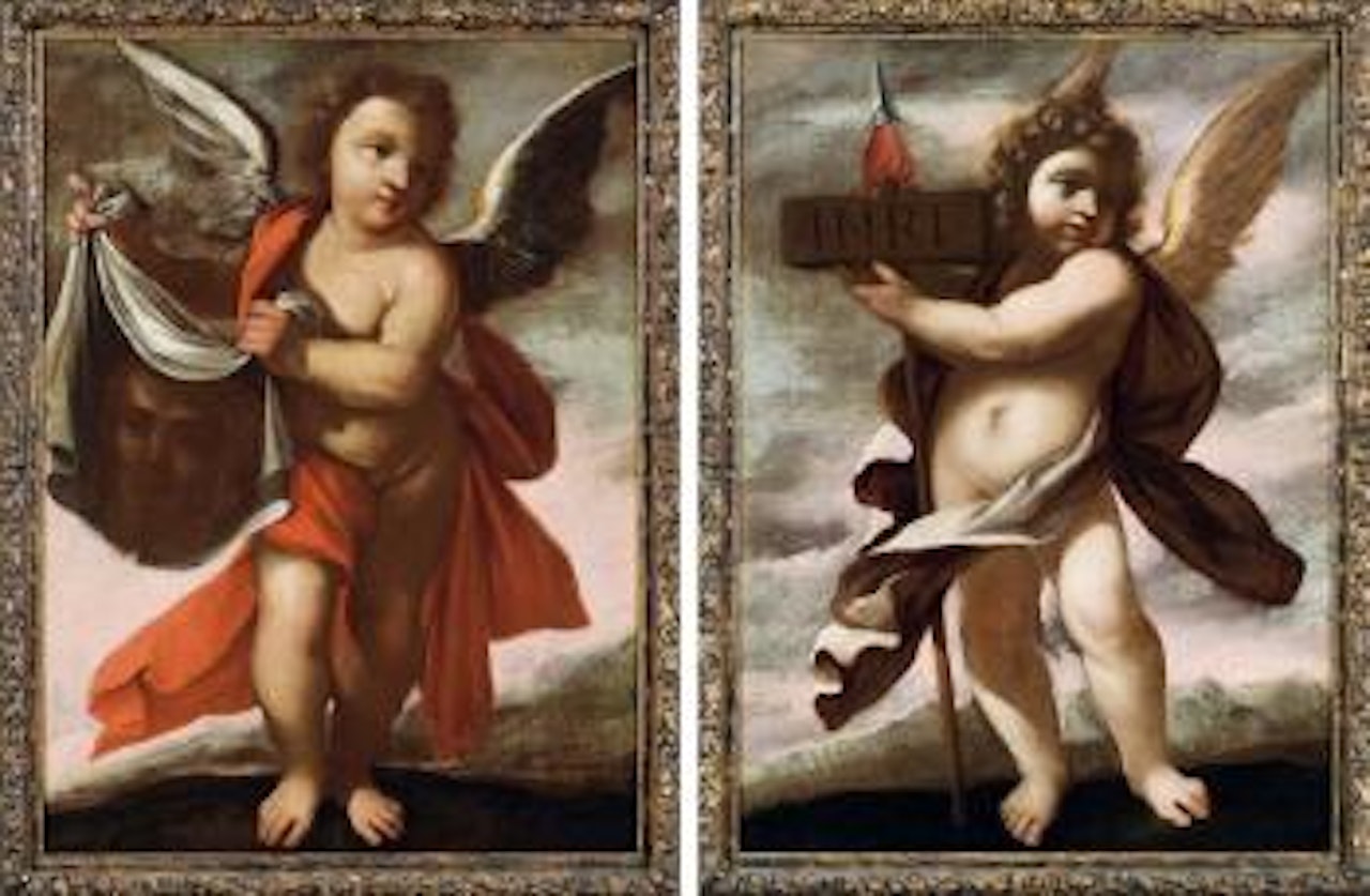 Anges avec les instruments de la Passion by Italian School