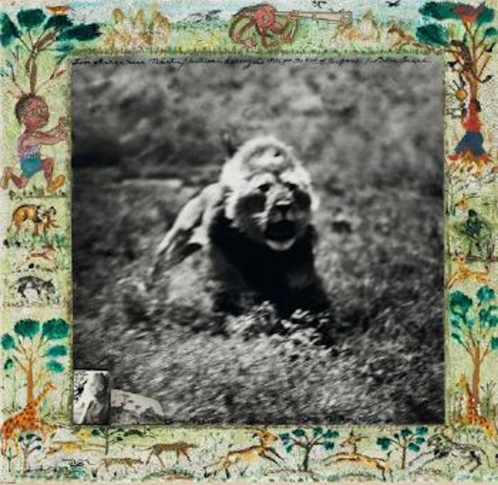 Lion charge near Ndutu/Southern Serengete, from The End of the Game by Peter Beard