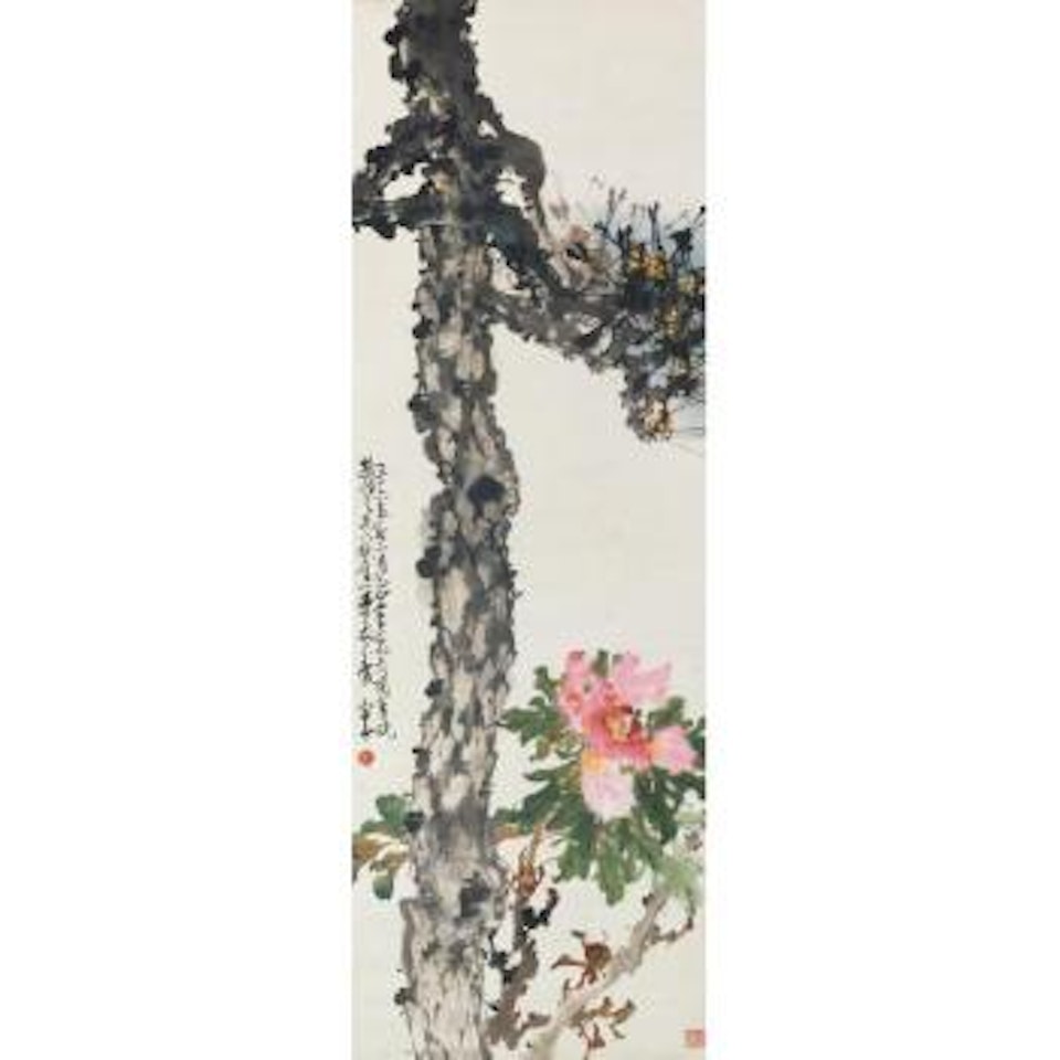 Pine Tree And Peonies by Zhao Shao'ang