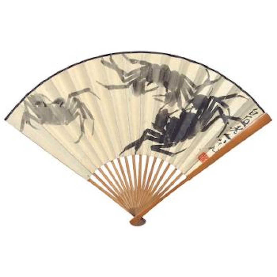 Crabs; Calligraphy In Xingshu by Qi Baishi by Zhang Daqian
