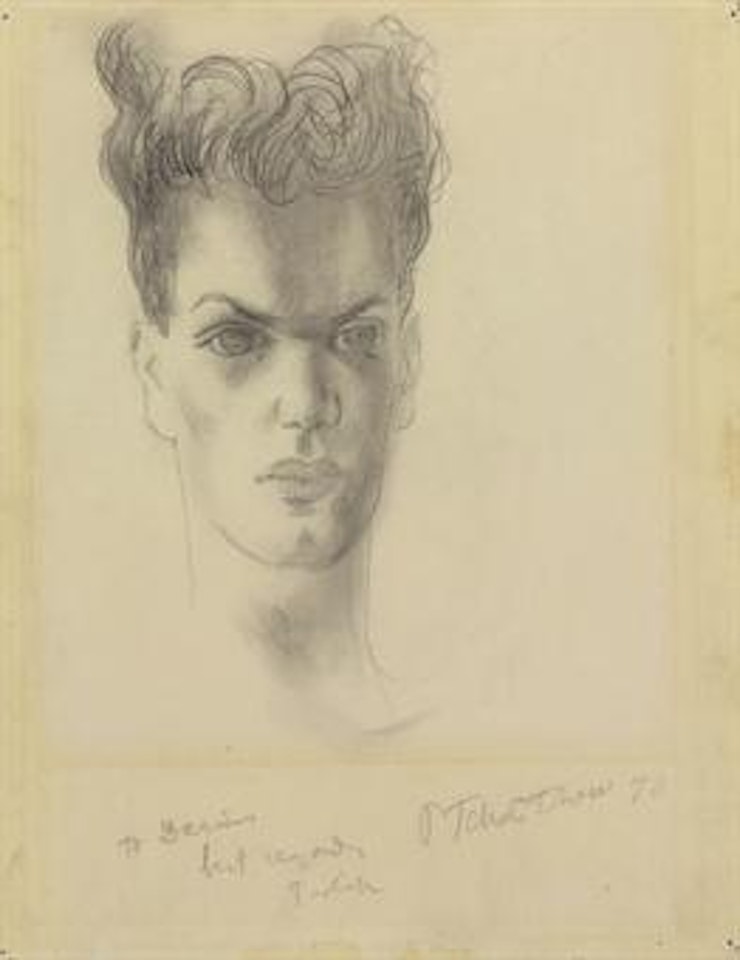 Portrait of Edulji Dinshaw, head study by Pavel Tchelitchew