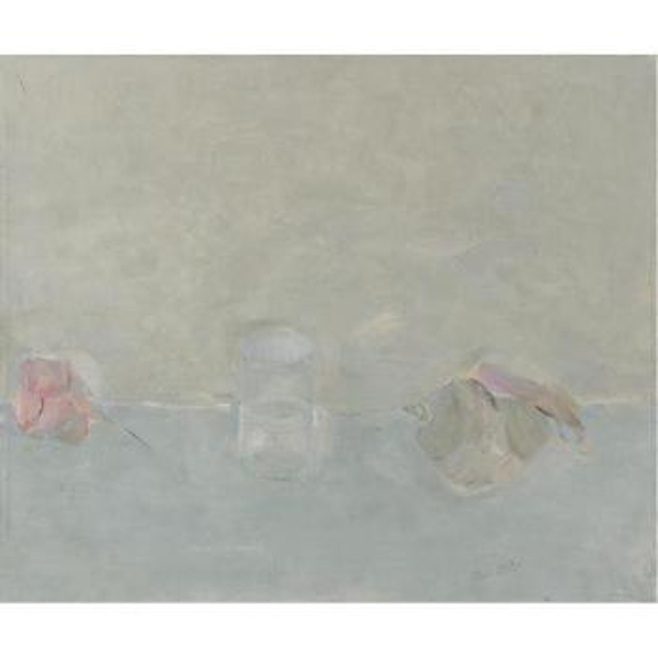 Composition With Water Glass, Seashell And Flower by Edward Steinberg